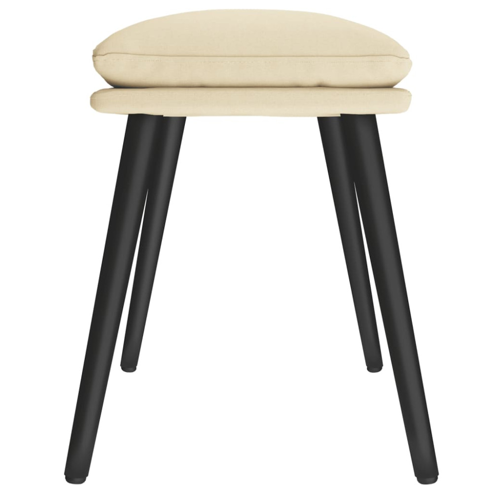 Produktbild för Fotpall gräddvit 45x29,5x35 cm tyg