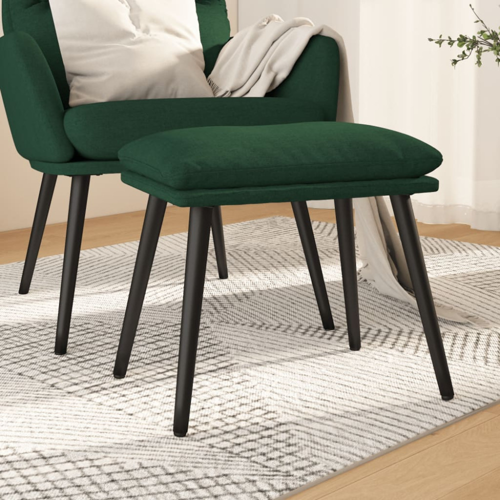 Produktbild för Fotpall mörkgrön 45x29,5x35 cm tyg