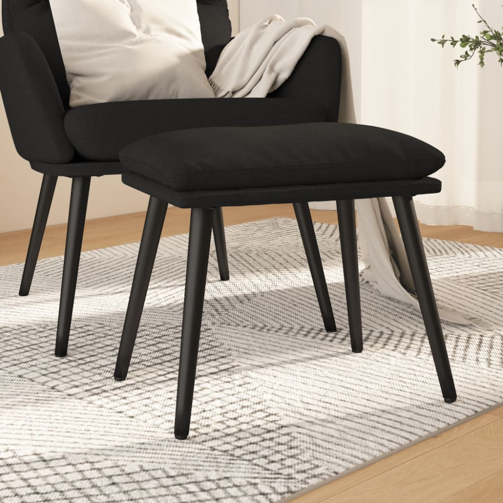 Produktbild för Fotpall svart 45x29,5x35 cm tyg