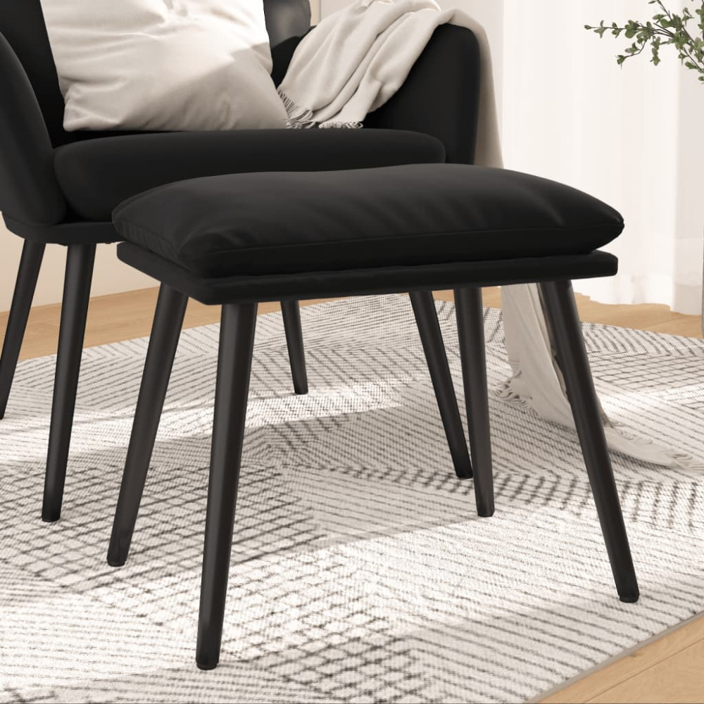 Produktbild för Fotpall svart 45x29,5x35 cm sammet
