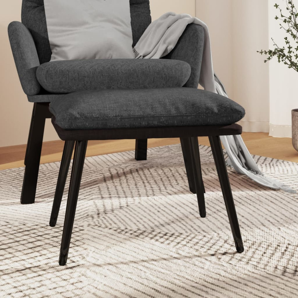 Produktbild för Fotpall mörkgrå 45x29,5x35 cm tyg och konstläder