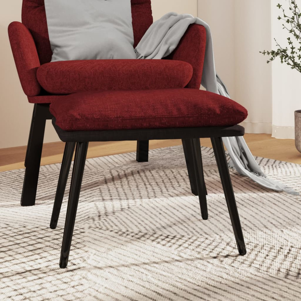 Produktbild för Fotpall vinröd 45x29,5x35 cm tyg och konstläder