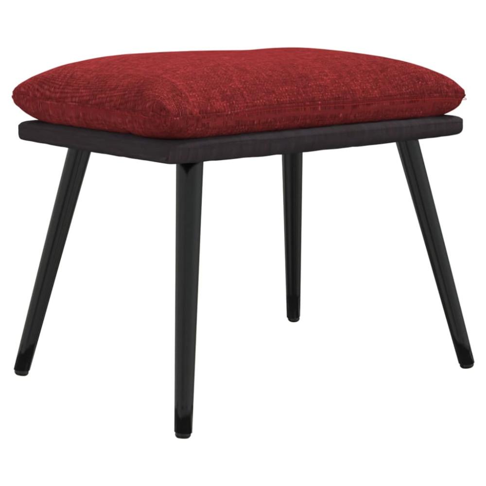 Produktbild för Fotpall vinröd 45x29,5x35 cm tyg och konstläder
