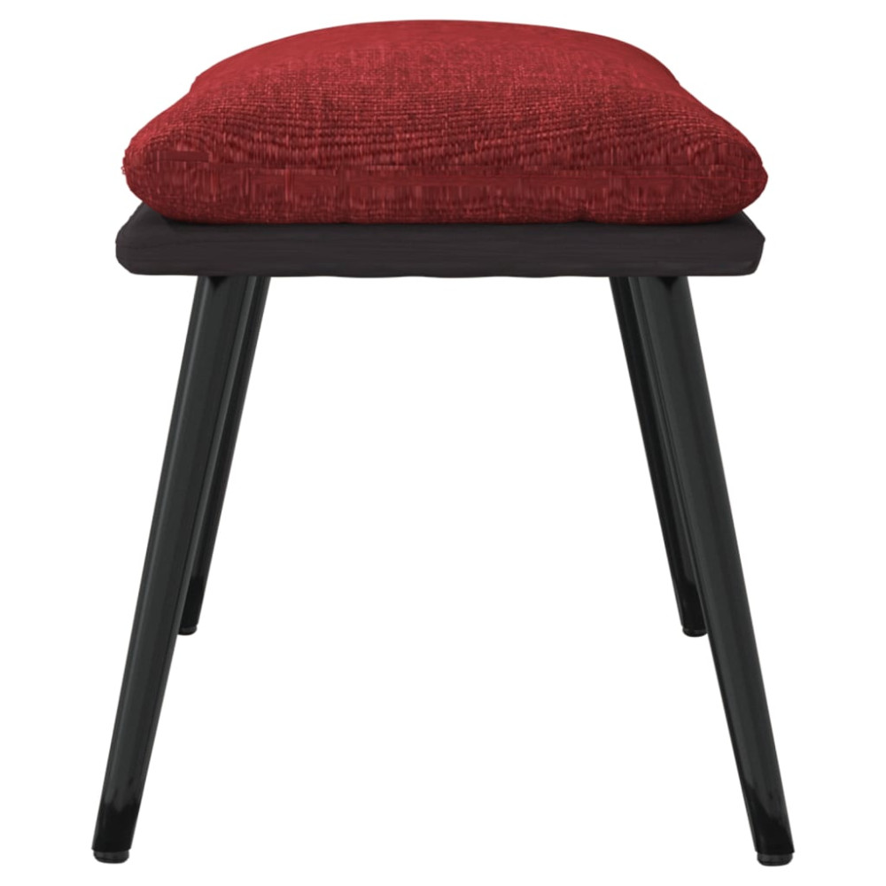Produktbild för Fotpall vinröd 45x29,5x35 cm tyg och konstläder
