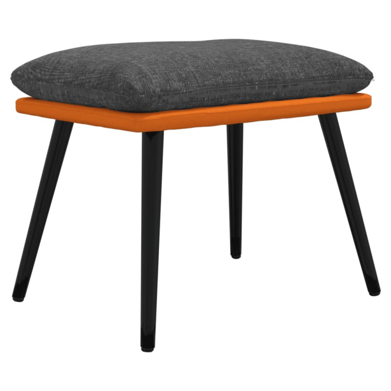 Produktbild för Fotpall mörkgrå & orange 45x29,5x35 cm tyg och konstläder