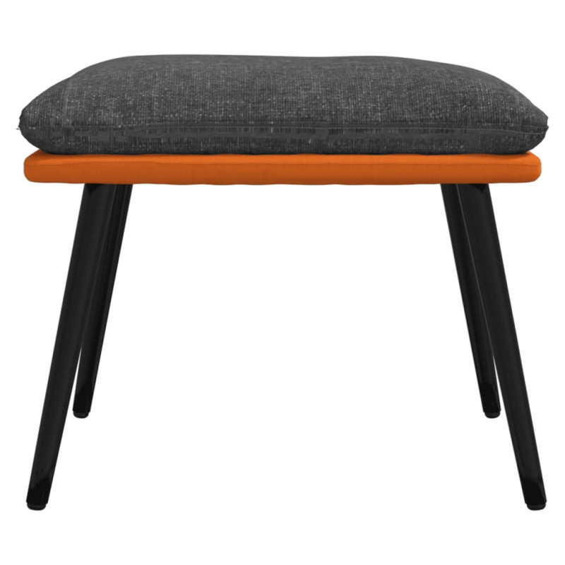 Produktbild för Fotpall mörkgrå & orange 45x29,5x35 cm tyg och konstläder