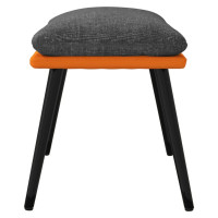 Miniatyr av produktbild för Fotpall mörkgrå & orange 45x29,5x35 cm tyg och konstläder
