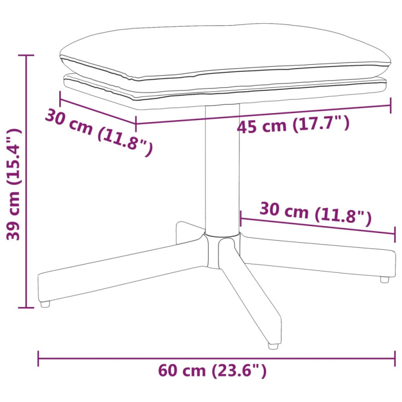 Produktbild för Fotpall gräddvit 60x60x36 cm sammet