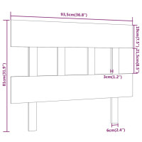 Produktbild för Sänggavel vit 93,5x3x81 cm massiv furu