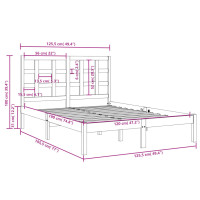 Produktbild för Sängram vit massivt trä 120x190 cm