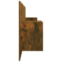 Produktbild för Sänggavel med lådor rökfärgad ek konstruerat trä