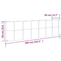 Produktbild för Odlingslåda pulverlackerat stål 260x40x68 cm antracit