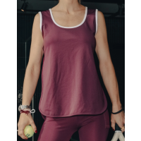 Produktbild för PEACHY Side Slit Tank Top plum Women