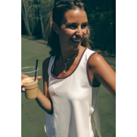 Produktbild för PEACHY Side Slit Tank Top White Women