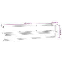 Produktbild för Handdukshängare vit 95x25x22 cm järn
