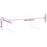 Produktbild för Soffbord mörkbrun och svart 120x60x40 cm MDF och järn