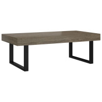 Produktbild för Soffbord grå och svart 120x60x40 cm MDF och järn