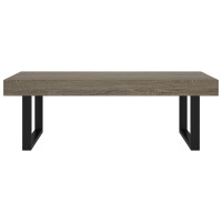 Produktbild för Soffbord grå och svart 120x60x40 cm MDF och järn