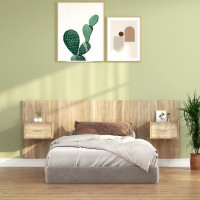 Produktbild för Sänggavel med lådor sonoma-ek konstruerat trä