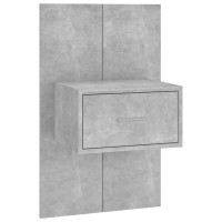 Produktbild för Sänggavel med lådor betonggrå konstruerat trä