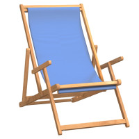 Produktbild för Hopfällbar strandstol massiv teak blå