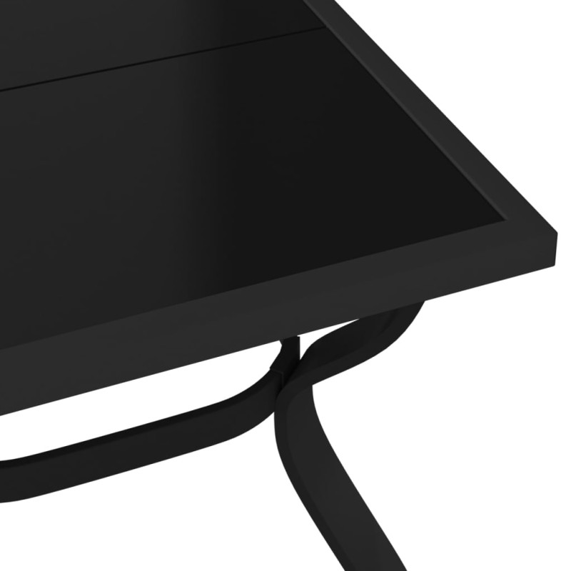 Produktbild för Trädgårdsbord svart 140x70x70 cm stål och glas