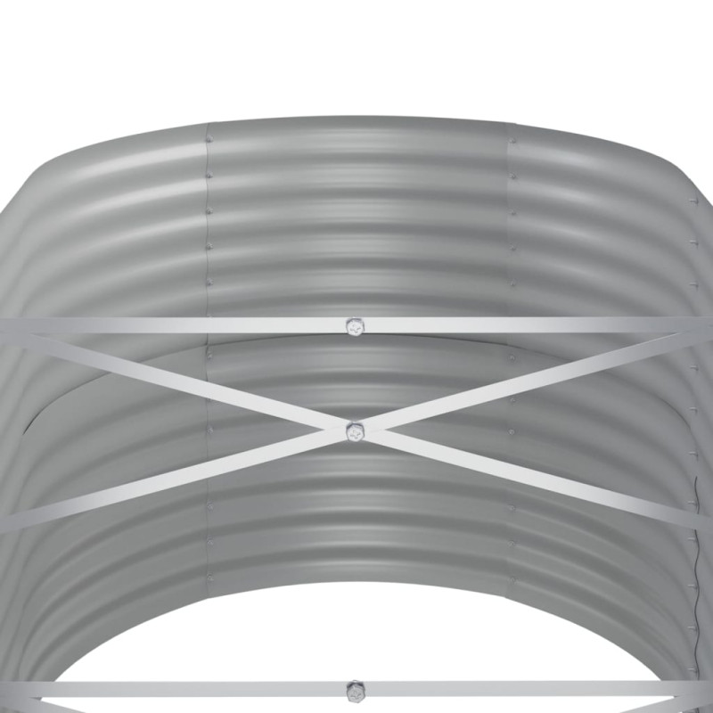 Produktbild för Odlingslåda pulverlackerat stål 368x80x68 cm antracit