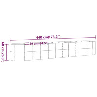 Produktbild för Odlingslåda pulverlackerat stål 440x80x68 cm antracit