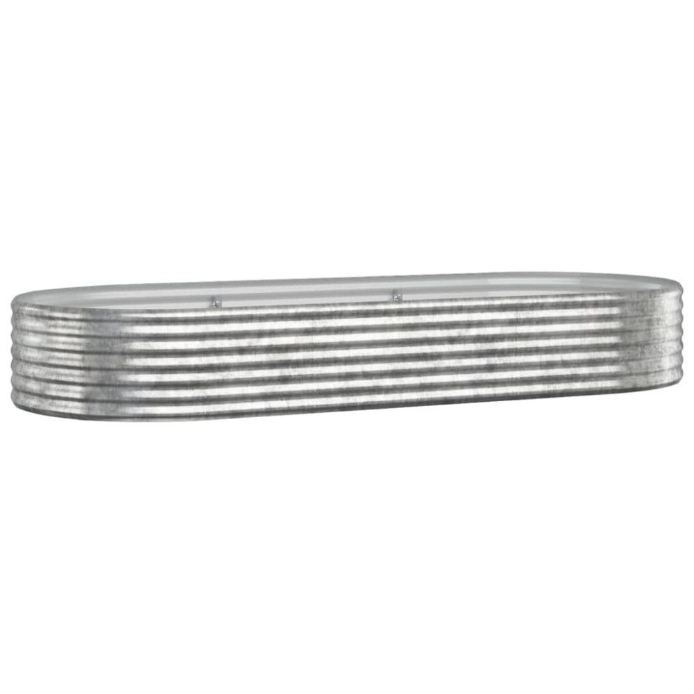 Produktbild för Odlingslåda galvaniserat stål 249x100x36 cm silver