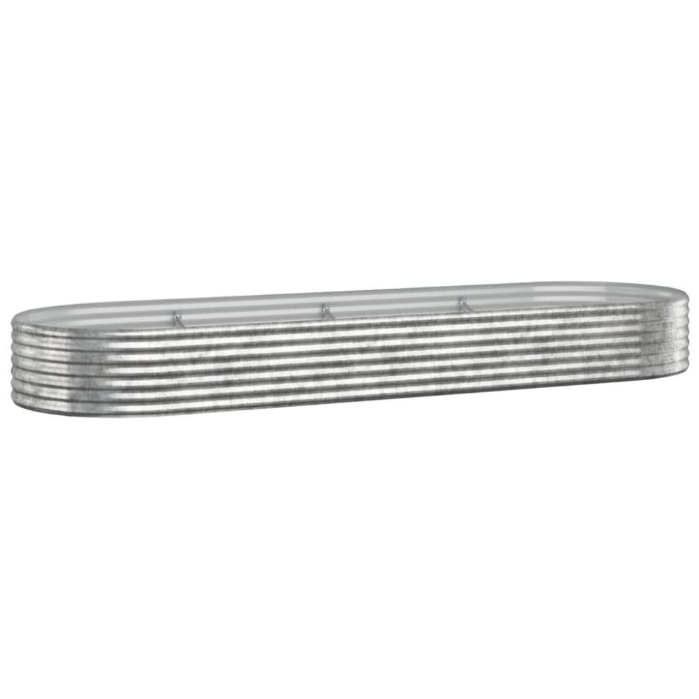 Produktbild för Odlingslåda galvaniserat stål 322x100x36 cm silver