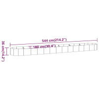 Produktbild för Odlingslåda pulverlackerat stål 544x100x36 cm antracit