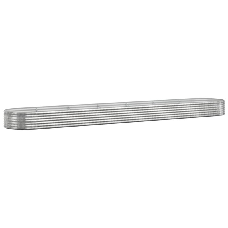 Produktbild för Odlingslåda pulverlackerat stål 544x100x36 cm silver