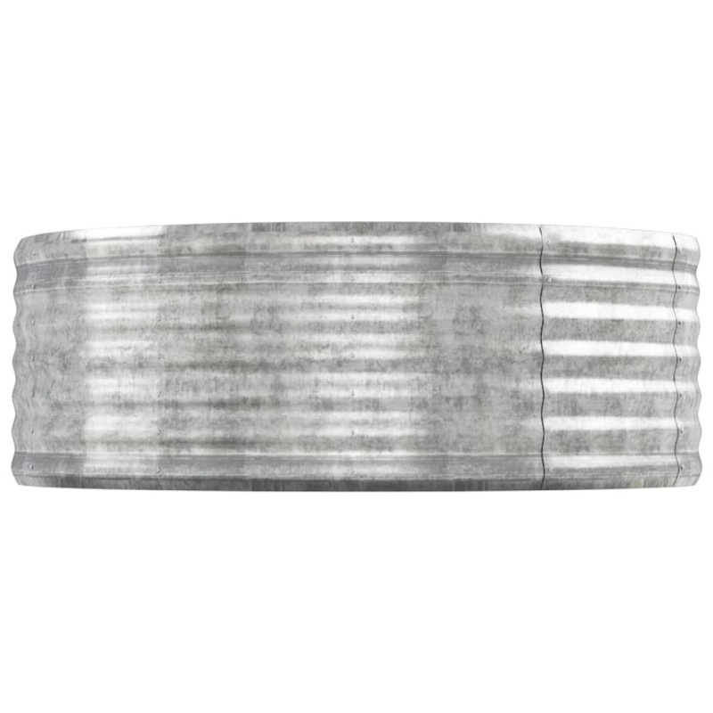 Produktbild för Odlingslåda pulverlackerat stål 544x100x36 cm silver