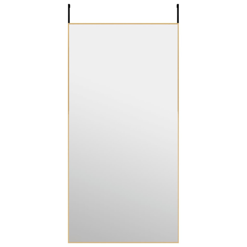 Produktbild för Dörrspegel guld 50x100 cm glas och aluminium