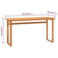 Produktbild för Skrivbord 120x45x75 cm massiv teak