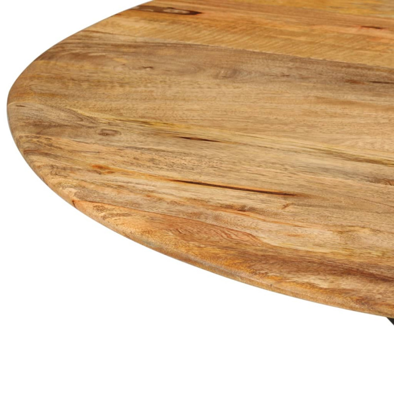 Produktbild för Matbord Ø110x78 cm massivt mangoträ och stål