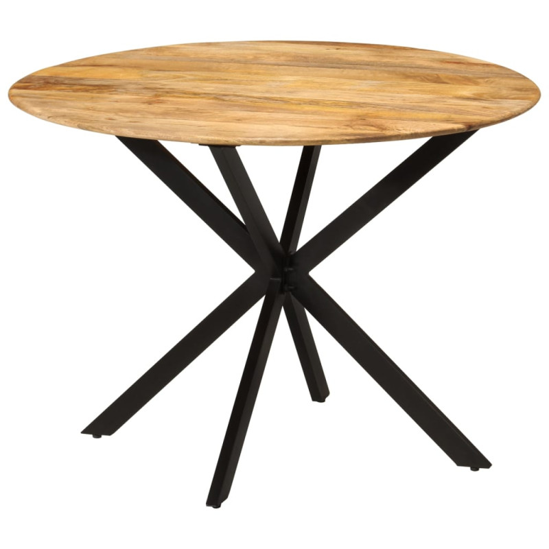 Produktbild för Matbord Ø110x78 cm massivt mangoträ och stål