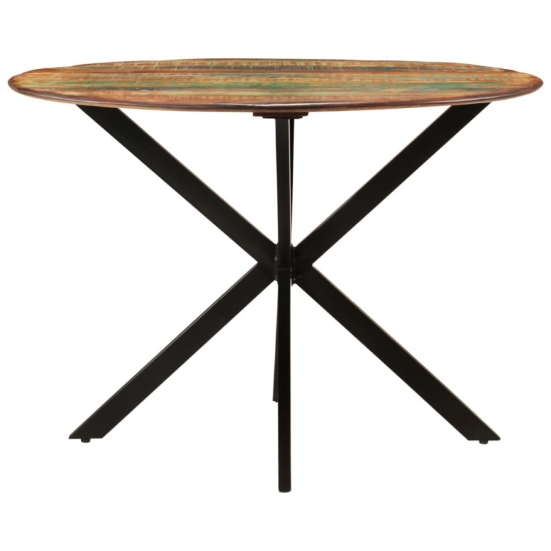 Produktbild för Matbord Ø110x78 cm massivt återvunnet trä och stål