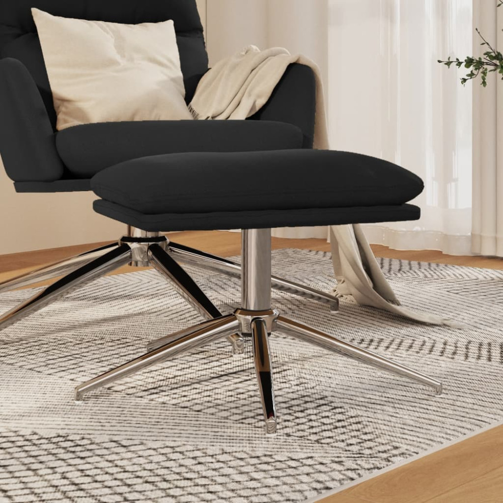 Produktbild för Fotpall svart 60x60x35 cm mikrofibertyg