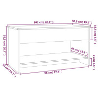 Produktbild för Soffbord vit 102x50x52,5 cm konstruerat trä