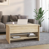 Produktbild för Soffbord sonoma-ek 80x50x40 cm konstruerat trä