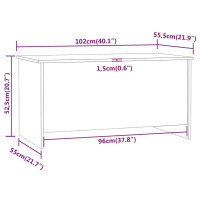 Produktbild för Soffbord vit 102x55,5x52,5 cm konstruerat trä