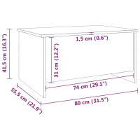 Produktbild för Soffbord vit 80x55,5x41,5 cm konstruerat trä