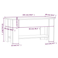 Produktbild för Soffbord betonggrå 101x49x52 cm konstruerat trä