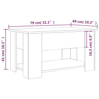 Produktbild för Soffbord sonoma-ek 79x49x41 cm konstruerat trä