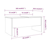 Miniatyr av produktbild för Soffbord vit 102x50,5x46,5 cm konstruerat trä