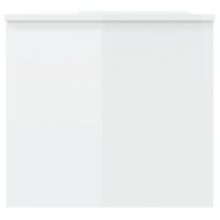 Produktbild för Soffbord vit högglans 102x50,5x46,5 cm konstruerat trä