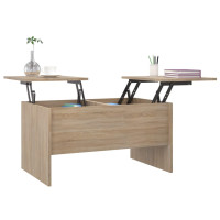 Produktbild för Soffbord sonoma-ek 80x50x42,5 cm konstruerat trä