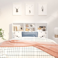 Produktbild för Sänggavel med förvaring vit 120x19x103,5 cm