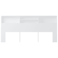 Miniatyr av produktbild för Sänggavel med förvaring vit 220x19x103,5 cm